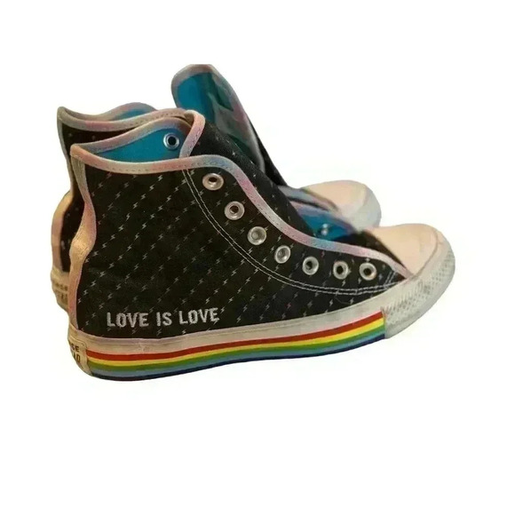Converse Chuck Taylor All Star Hi Rainbow Pride Sneaker Love is Love M 4.5 W 6.5 - Picture 12 of 14